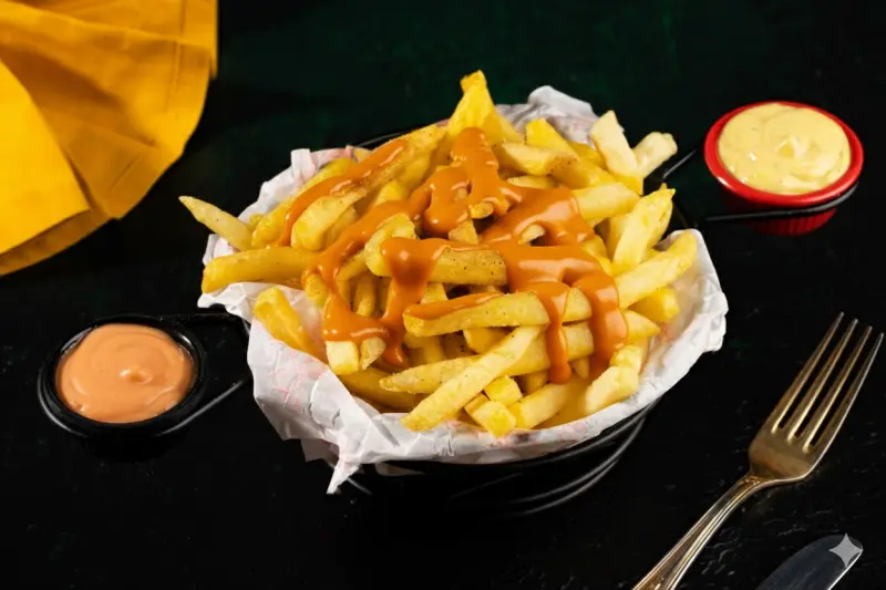 Cheddar Soslu Patates Kızartması